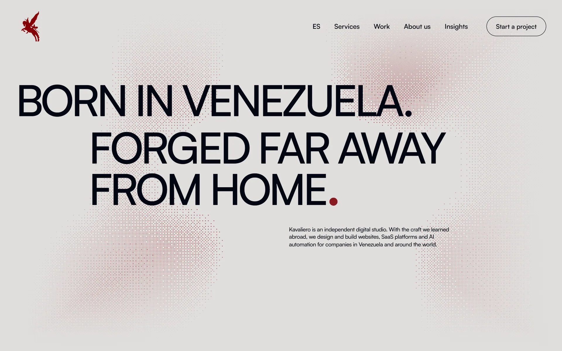About page: Born in Venezuela. Forged far away from home.