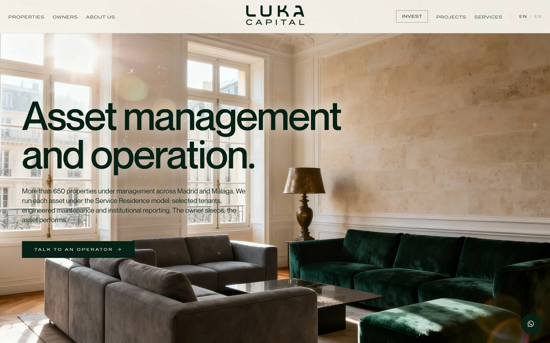 Living division page: Asset management and operation.
