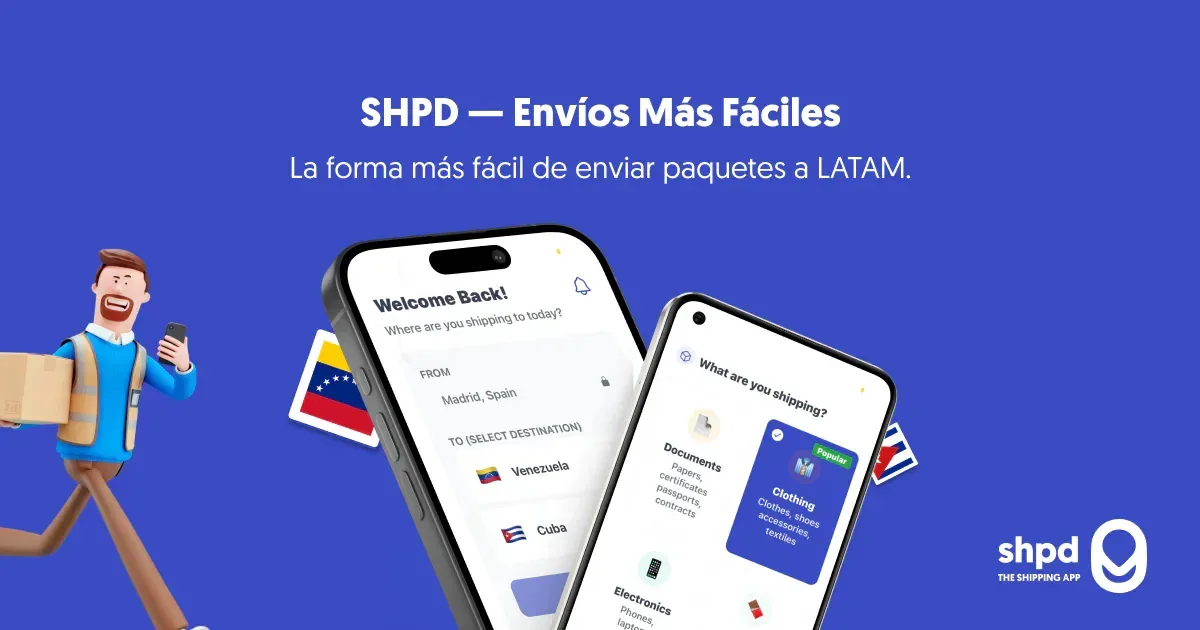 SHPD promotional card with two phone screens of the app.