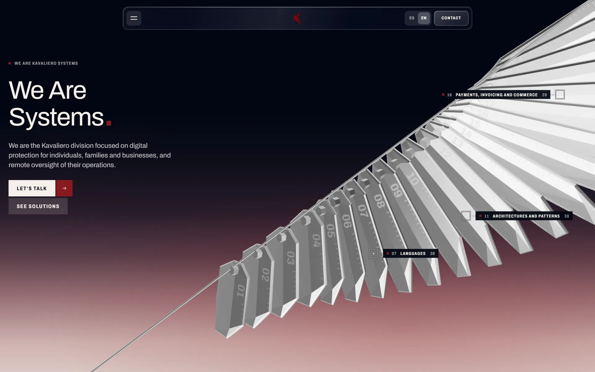 About page: We are Systems, beside a fan of chrome cards.